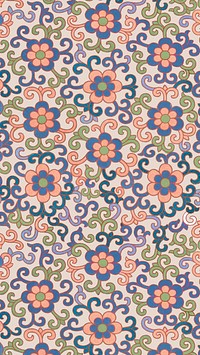 Decorative floral pattern phone wallpaper, traditional flower background