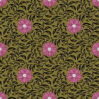 Decorative seamless pattern floral background, traditional flower art psd