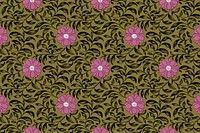 Vintage seamless pattern flower background, colorful oriental flower graphic vector