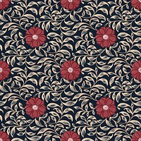 Vintage seamless pattern flower background, oriental flower graphic psd