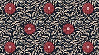 Vintage red flower desktop wallpaper, colorful oriental flower background