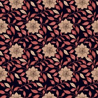 Decorative seamless pattern floral background, traditional flower art vector