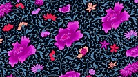 Vintage pink flower desktop wallpaper, colorful oriental flower background