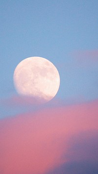 Aesthetic sky iPhone wallpaper, moon pastel  background