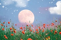 Dreamy nature landscape background, aesthetic moon design vector