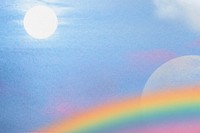 Rainbow background, blue sky design