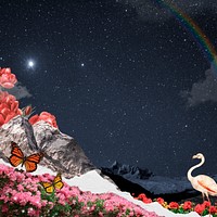 Surreal landscape background, night sky design