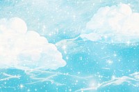 Sparkly blue cloud background, bling design psd
