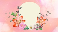 Floral arch frame HD wallpaper, dreamy pink background