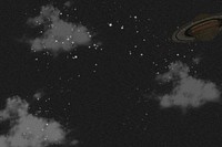 Universe background, Saturn in night sky design psd