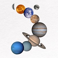 Solar system planet clip art, astronomy design vector