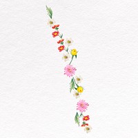 Floral divider clipart, botanical psd