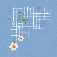 Grid border collage element, botanical design vector