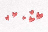 Heart divider clipart, crumpled paper psd