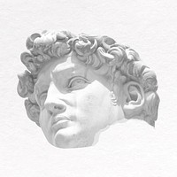 Greek statue head clip art, sculpture design vector