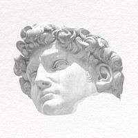 Greek statue head clipart, sculpture  psd