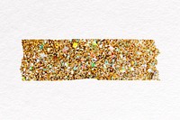 Washi tape collage element, glitter gold psd