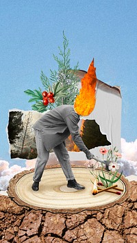 Business & environment mobile wallpaper mixed media collage