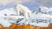 Polar bear desktop wallpaper, melting glacier background