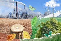 Environment collage background, consequences of hurting nature vector