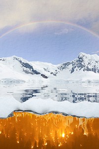 Surreal environment background, global warming affect on Antarctica