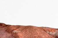 Dry soil ripped paper border, nature background psd
