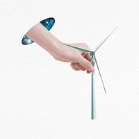 Wind power collage element, mixed media psd