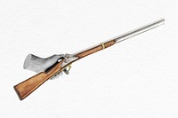 Hunting rifle, vintage illustration psd