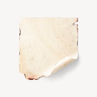 Old burnt paper ephemera collage element vector