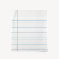 Lined notebook page, paper element psd