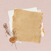Feminine torn paper collage element vector
