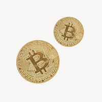 Gold bitcoins, cryptocurrency concept vector