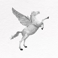 White unicorn illustration psd