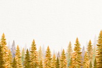 Autumn forest background, watercolor pine trees