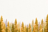 Autumn landscape watercolor background, pine forest border clipart psd