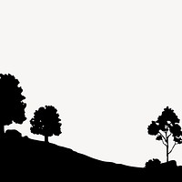 Forest silhouette background, nature border design