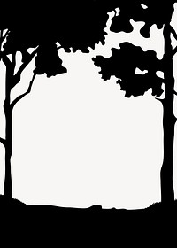 Silhouette forest frame, nature background