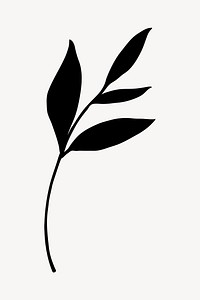Olive branch silhouette, leaf clipart vector