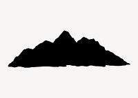 Mountain silhouette clipart, nature illustration vector