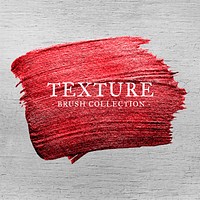 Metallic red oil paint brush stroke texture on a colored wood background vector