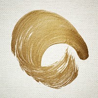 Gold oil paint brush stroke texture on a beige fabric textured background vector