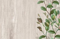 Brown wooden floral background vector