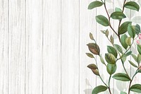 White wooden floral background vector