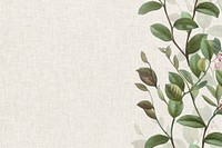 Cream weaved fabric with floral background vector