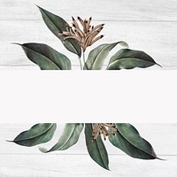 Wooden background with a floral banner