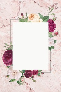 Rectangular frame decorated with roses vector