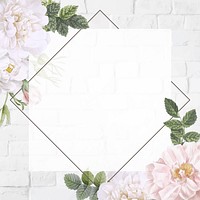 Frame on a brick wall with musk rose vector
