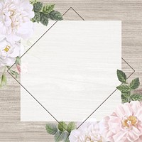 Frame on a wooden background with musk rose vector