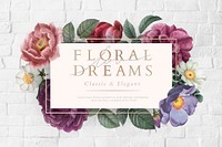 Floral dreams on a white brick wall illustration