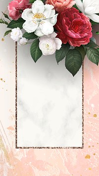 Floral frame on a peach background vector